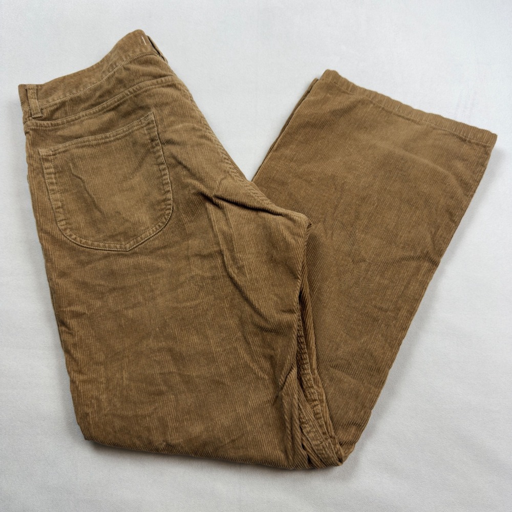 VTG Greige Mens Brown Corduroy Pants Straight Leg Button Fly Size 36 RN 85821‎